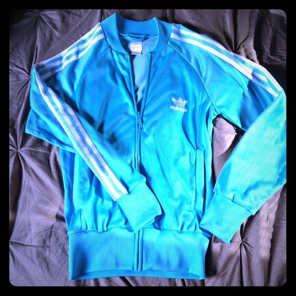 light blue adidas track jacket