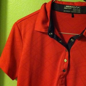 Neon pink Nike polo (looks more orange in photos)