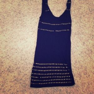 Wet seal medium black tank with brass details