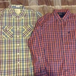 American eagle button down worn once men size lrg