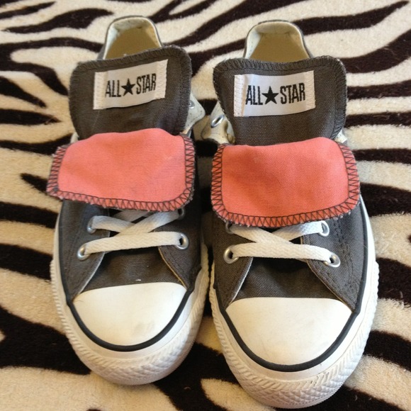 Grey & Coral Converse