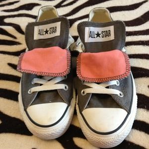 Grey & Coral Converse