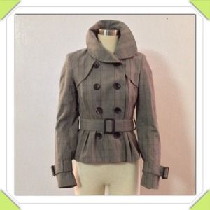 ⭐️TopShop UK Size 6/US Size 2 Glen Plaid Trench