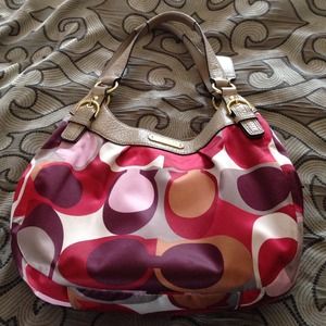 Scarf print coach purse