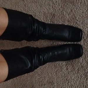 Black leather boots