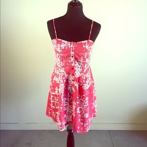Coral print dress