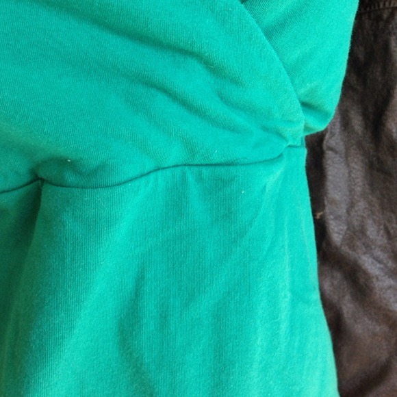 Eddie Bauer teal cross bust top - Picture 2 of 2