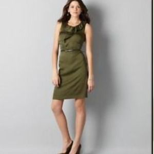 🔴SOLD🔴Loft Green Ruffle Dress