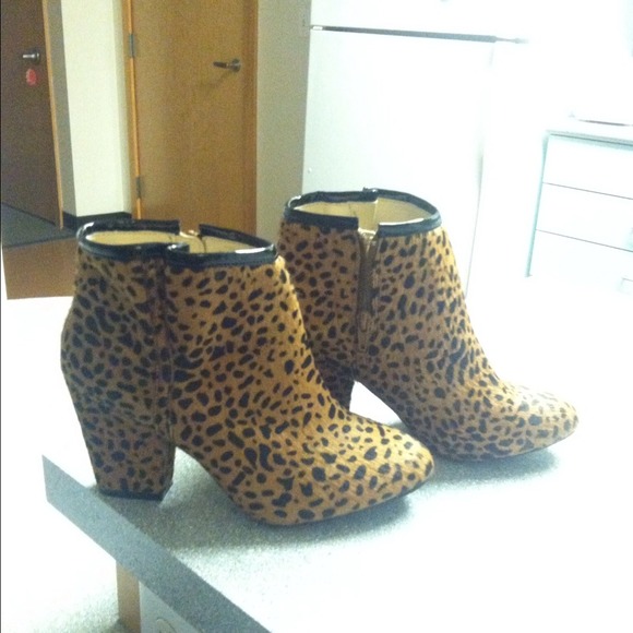 Leopard print booties