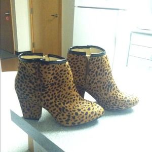 Leopard print booties
