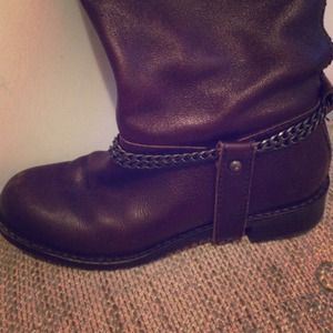 Very gently worn DKNY brown leather riding boots