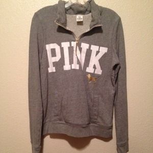 PINK half-zip pullover