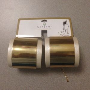 Gold and White Plated Ankle Cuffs