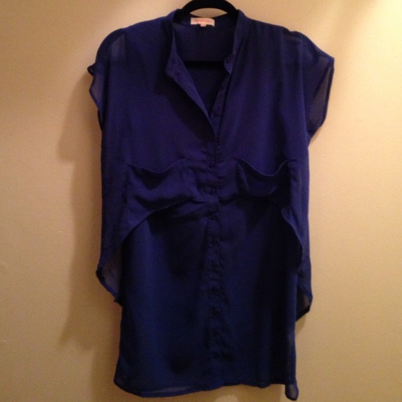 Size Small Royal Blue Chiffon Dress Tunic