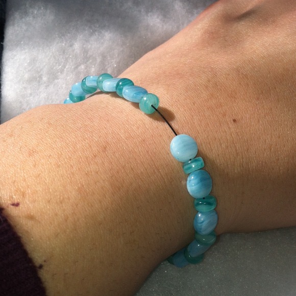 Aquamarine Glass Bracelet