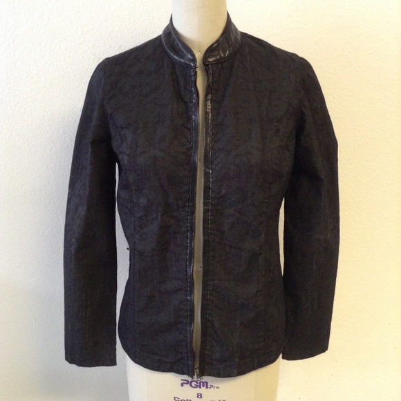 Denim Paisley Embossed Jacket - Picture 1 of 4