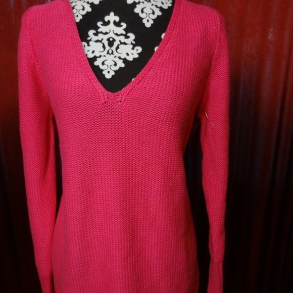 👏SOLD👏Lane Bryant pink v neck sweater sz 14-16
