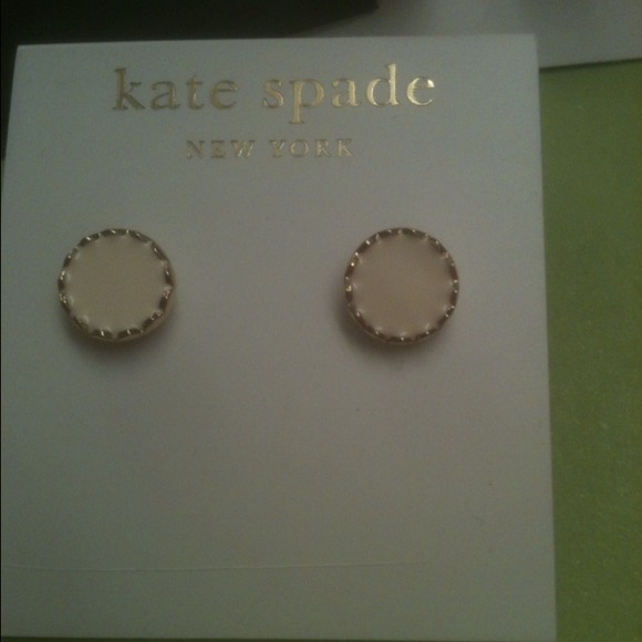 Kate Spade cream enamel stud earrings
