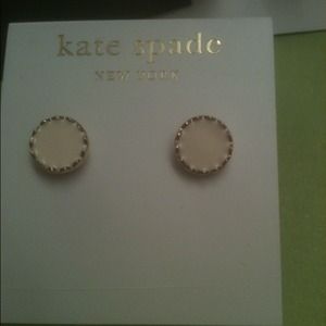Kate Spade cream enamel stud earrings