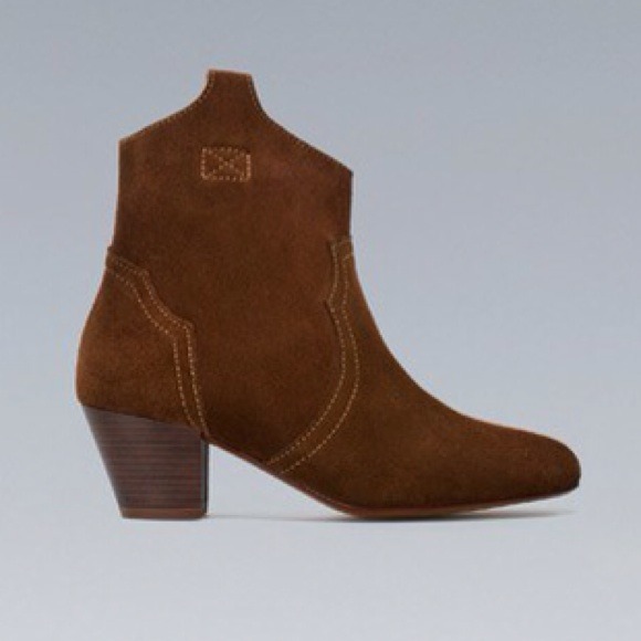 Zara brown suede booties REDUCED