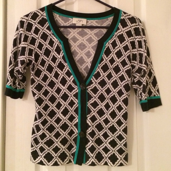 Bundled* Loft navy green and white cardigan XSmall