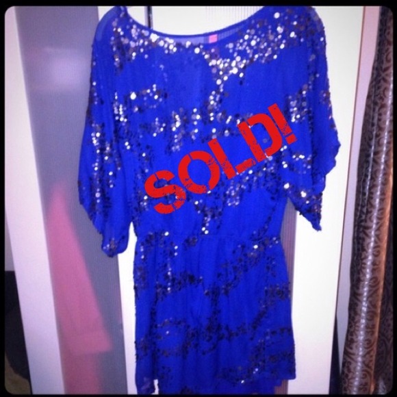 Blue Sequin Eight Sixty Dress!