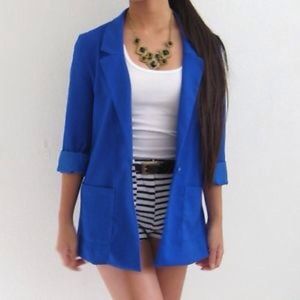 H&M electric blue boyfriend blazer