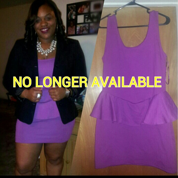 NO LONGER AVAILABLE! Fuchsia cotton peplum dress