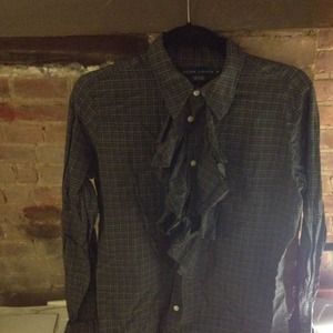 Ralph Lauren ruffle button down. Size 14.