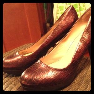 Metallic Pewter Heels