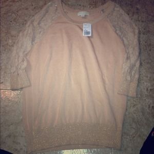 Lace Peach Forever 21 sweater