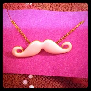 ✨Cute pink mustache necklace