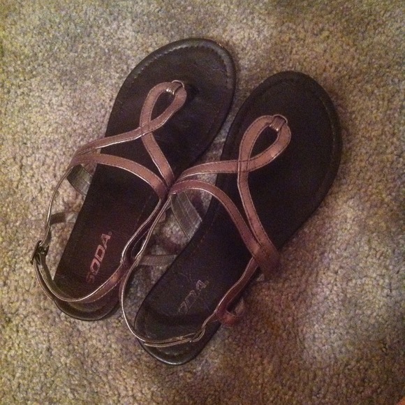Gunmetal colored sandals