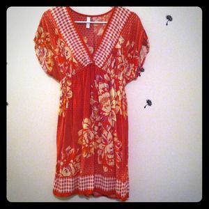 Orange Floral Dress