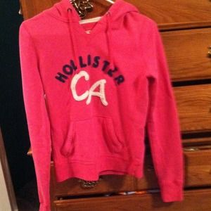 Pink hollister hoodie- size S