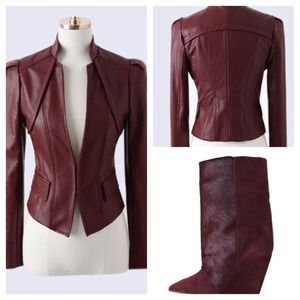 Faux leather Jacket and Boots... Sold Separately!