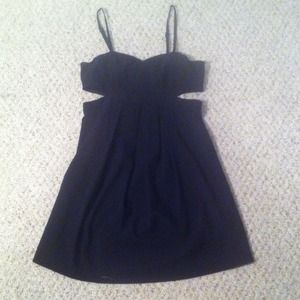 Black Cutout Skater Dress
