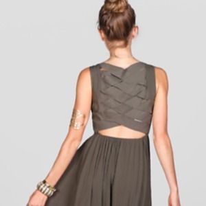 Green cross back dress