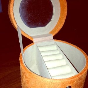 Orange Suede Ring Box