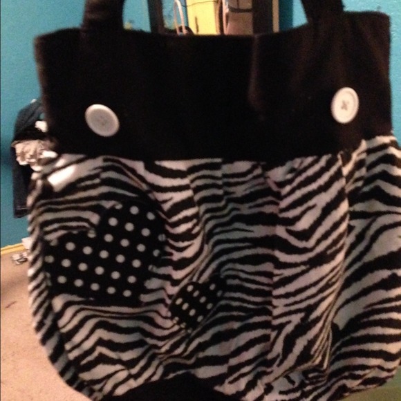Zebra striped tote bag