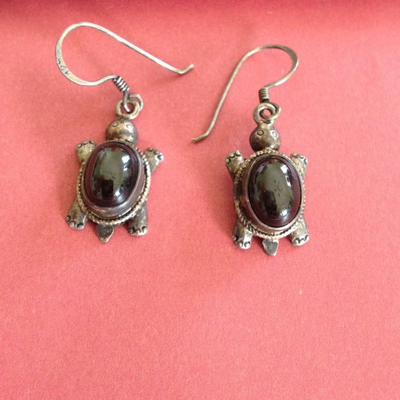 Sterling silver turtle earrings