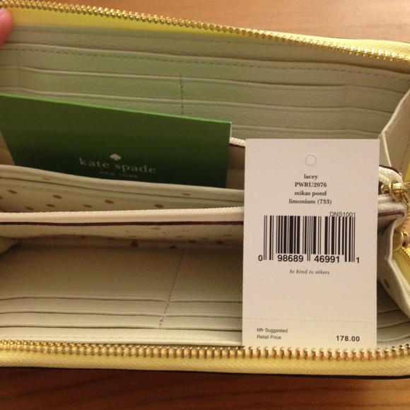 🔥Reduced🔥NWT- Kate Spade yellow Lacey Wallet - Picture 3 of 3