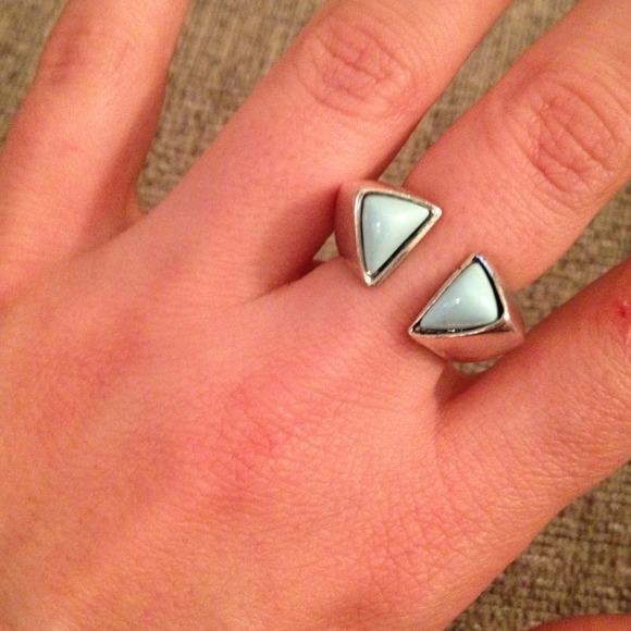 JewelMint Metal & Blue Stone Ring - Picture 2 of 2