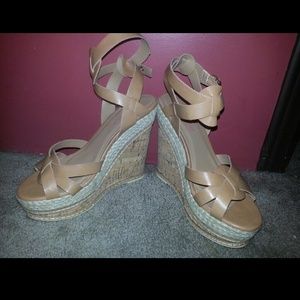 Beige wedges