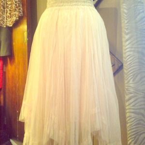Ivory lace and sheer skirt