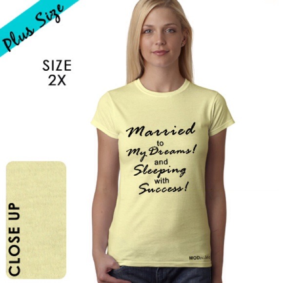ModEclec Tops - 2X Citrus Yellow - Sleeping W/ Success Statement T