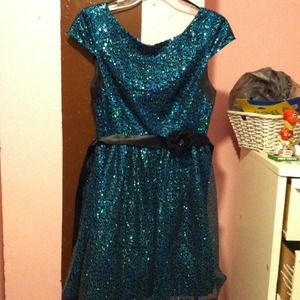 Teal sequin homecoming dress!