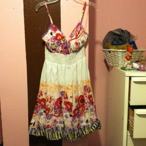 White and floral sun dress