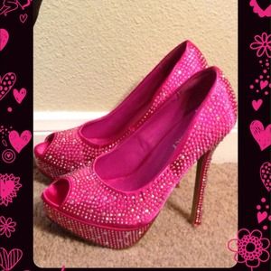 Pink Jeweled Pumps