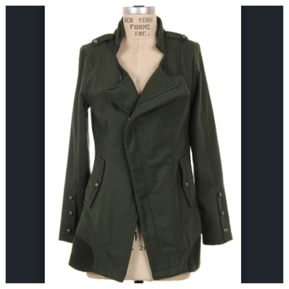 Olive green zippered coat